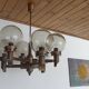 Vintage rustic chandelier wooden hanging lamp medieval style pendant light