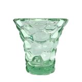 Art Deco vase, Pierre d'Avesn, green honeycomb pattern