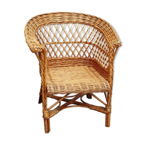 Fauteuil d'enfant en osier rotin