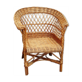 Fauteuil d'enfant en osier rotin vintage