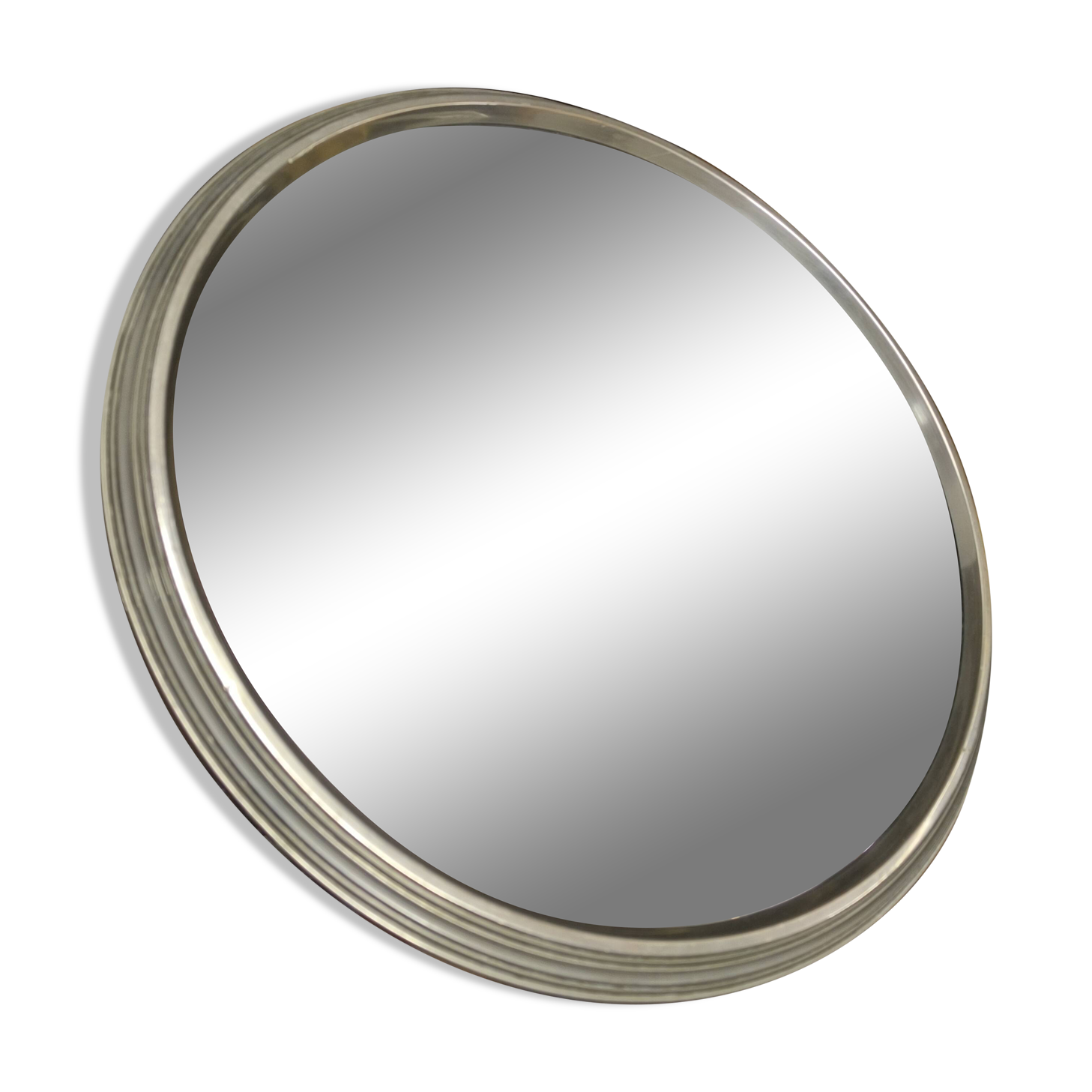 Art Deco aluminum and mirror serving tray