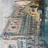 Vue De Venise, XXe, Non Signé, Huile Sur Toile, 38,5x28,5cm, Sans Cadre