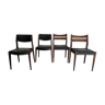 4 chaises scandinaves teck et palissandre vintage