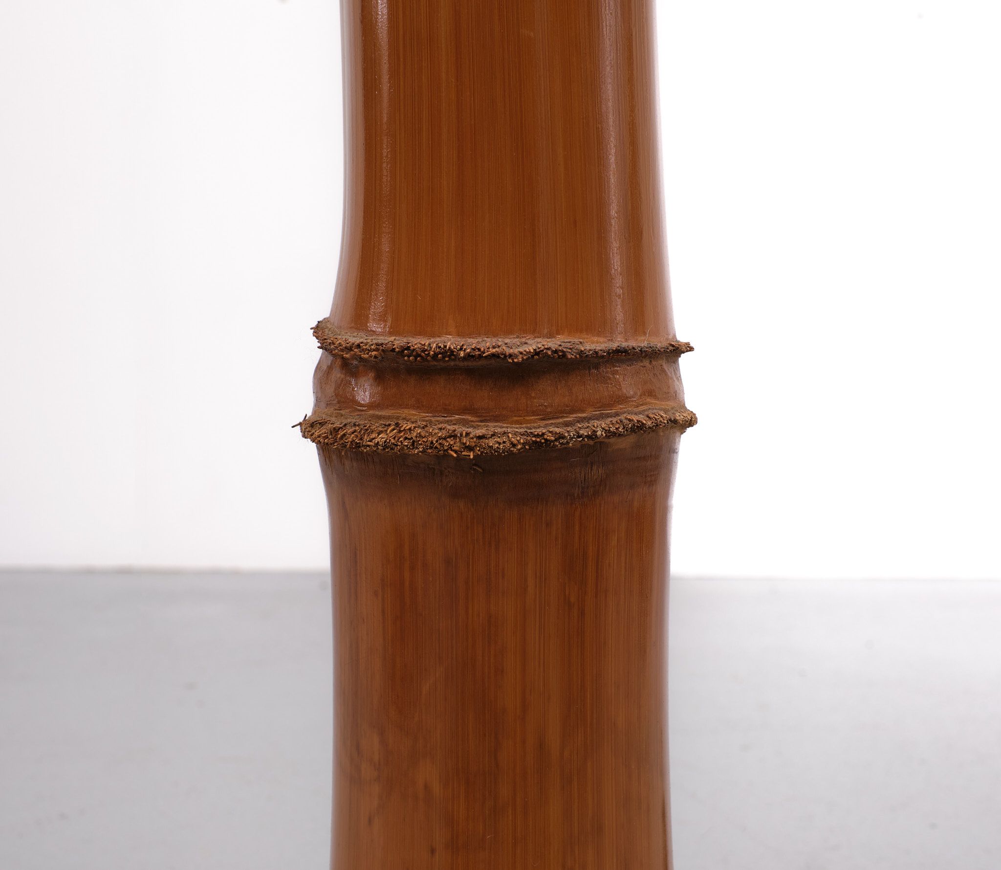 Large Real Bamboo Tiki Floor Lamp, 1980s
