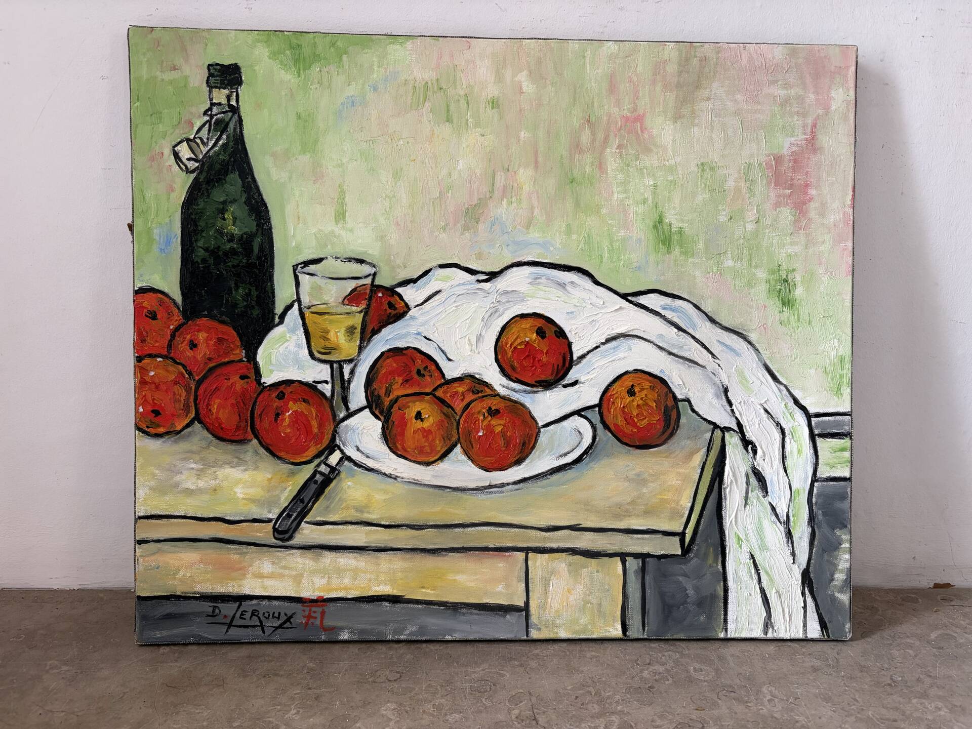 Still life, oil on canvas signed D Leroux.