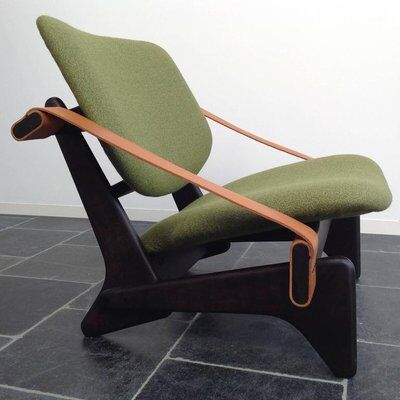 Low chair Jumbo 174 green by Olof Ottelin, 1950s