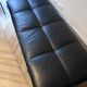 Black leather bench seat