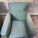 Paire de fauteuils club en Skaï vert 1940