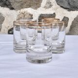 Set of 5 whisky glasses with golden edging, 1930s