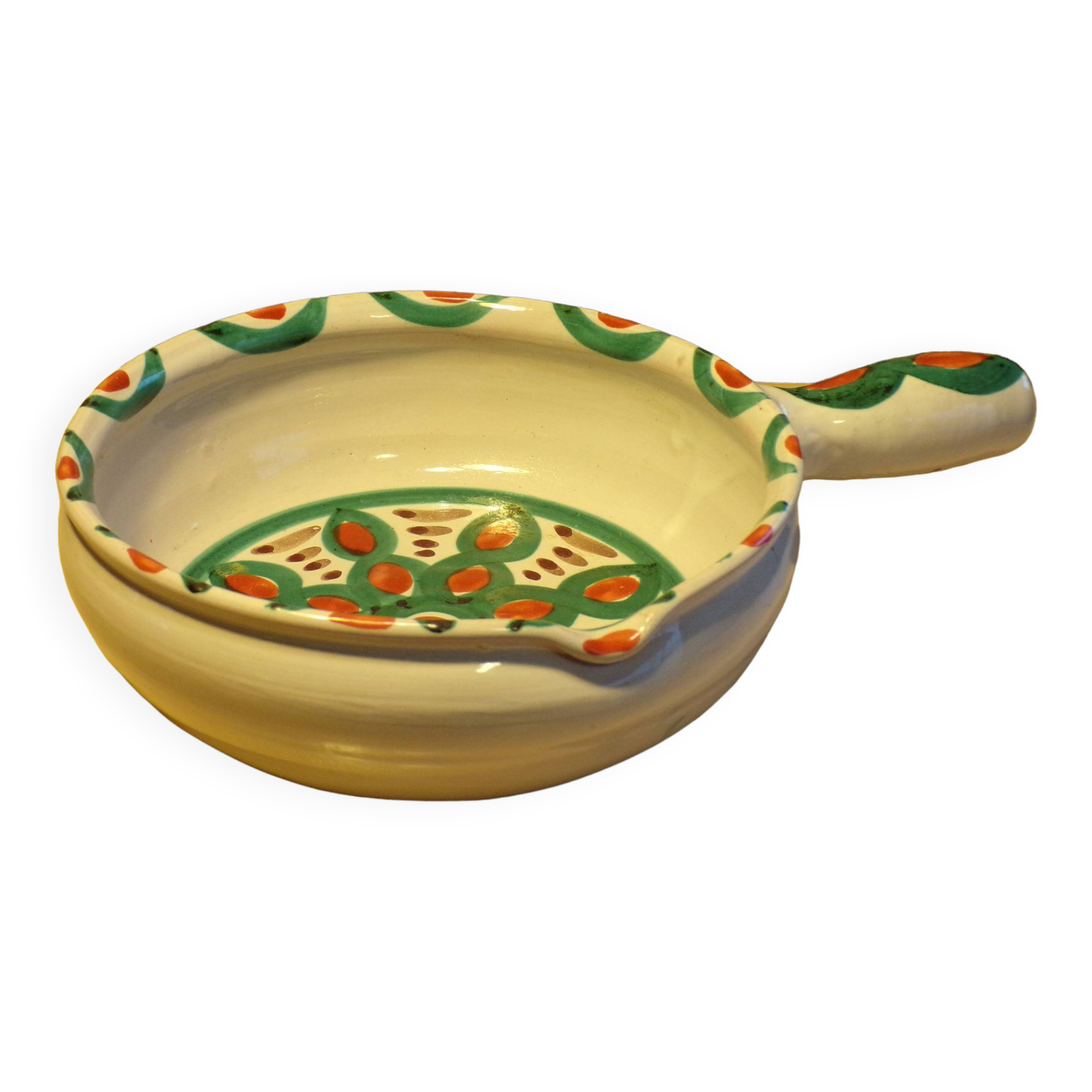 Ceramic fondue pot by Antoine Fazio Vallauris 20.5X29cm