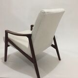 60s armchair reupholstered buckle