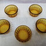 5 Vereco brown glass ramekins