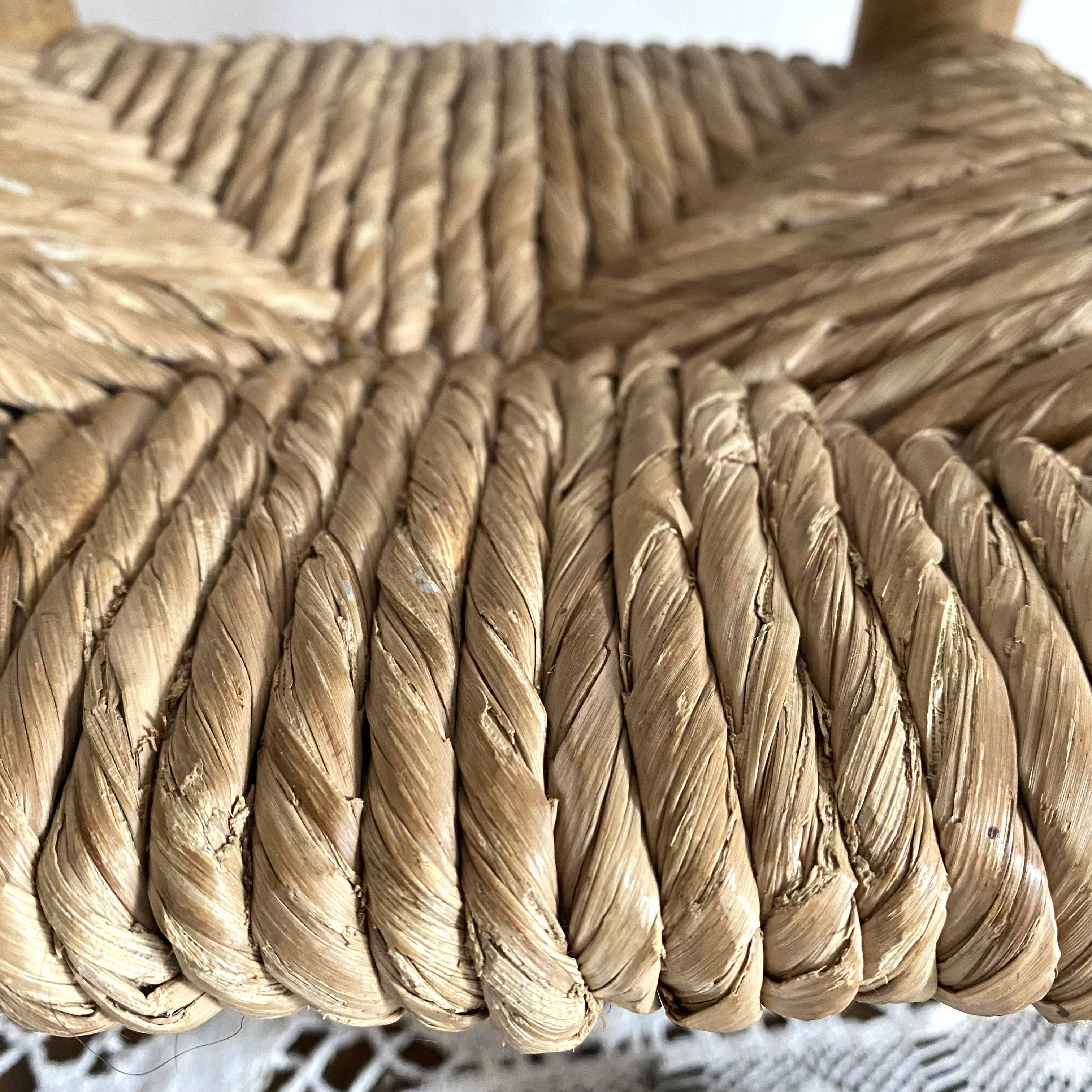 Chaise enfant en bois et paille