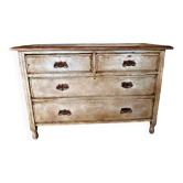 Antique commode with a patina in blue-grey Tuscany.