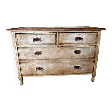 Commode ancienne patinée Toscane bleu gris