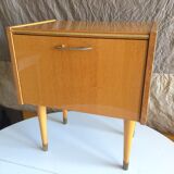 French vintage bedside in varnished blond wood 60