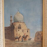 Orientalist painting, unsigned mosque