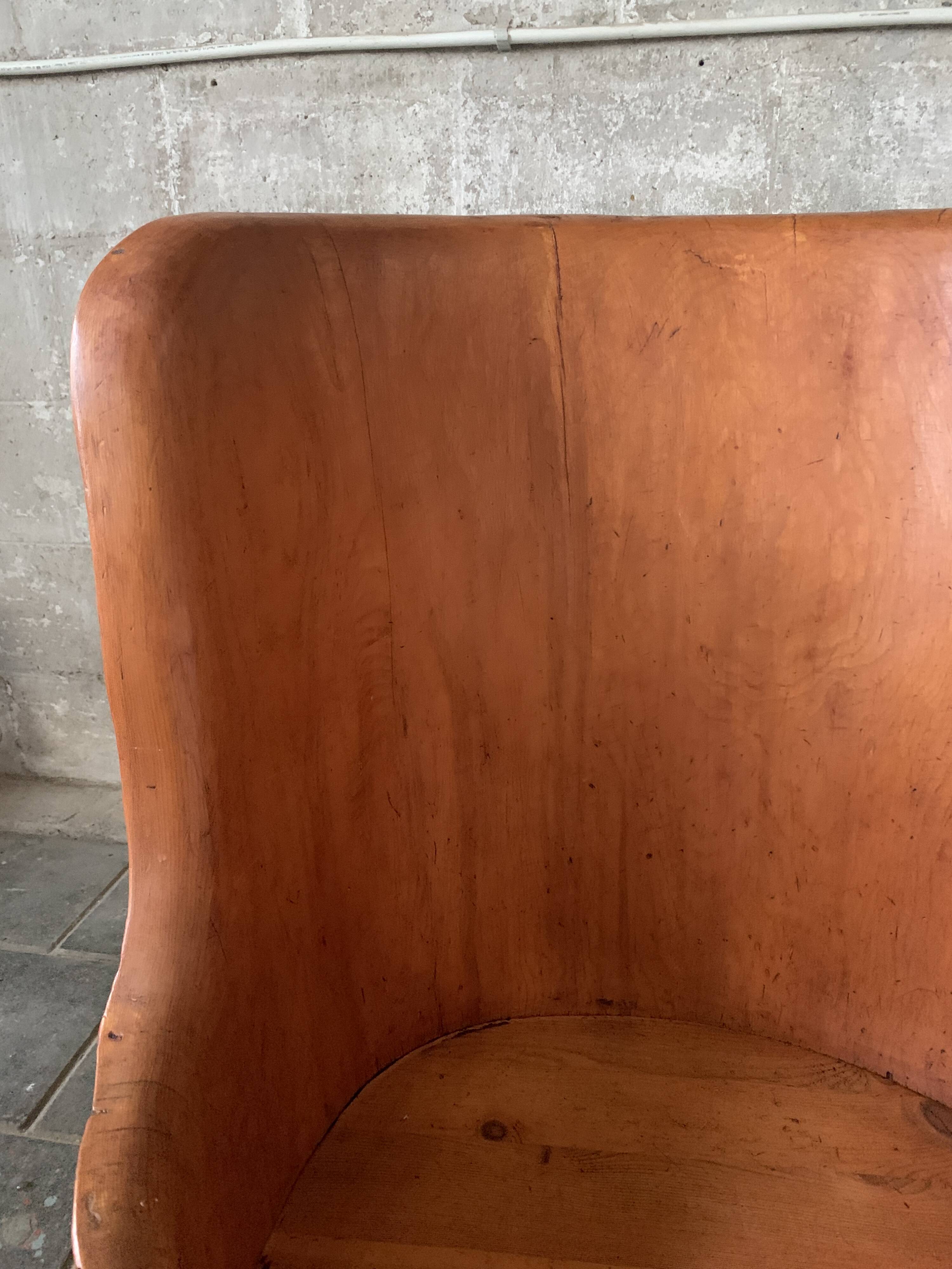 Scandinavian Swedish pine log stump chair "kubbstol" 1970s