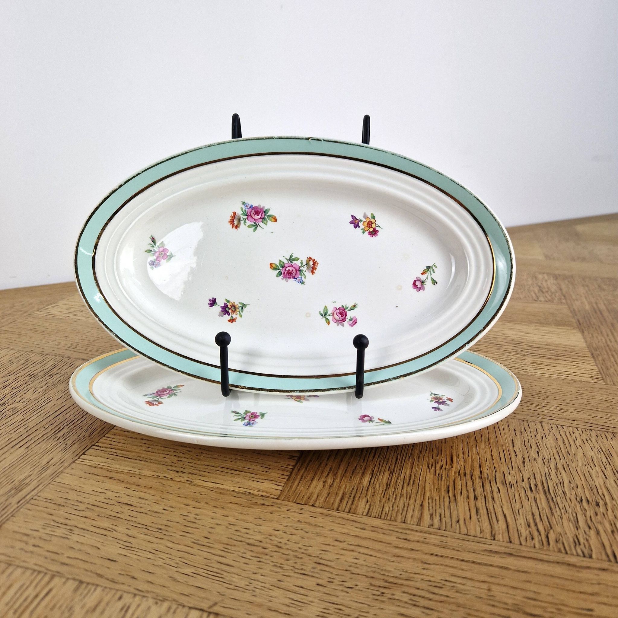 2 Céranord Saint Amand butter dishes - vintage small plates