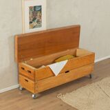 Vaulting Box as Shoe Cabinet, Bench on Wheels