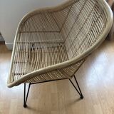 Fauteuil osier et acier