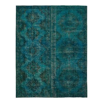Handmade oriental contemporary 1980s 293 cm x 372 cm turquoise wool carpet