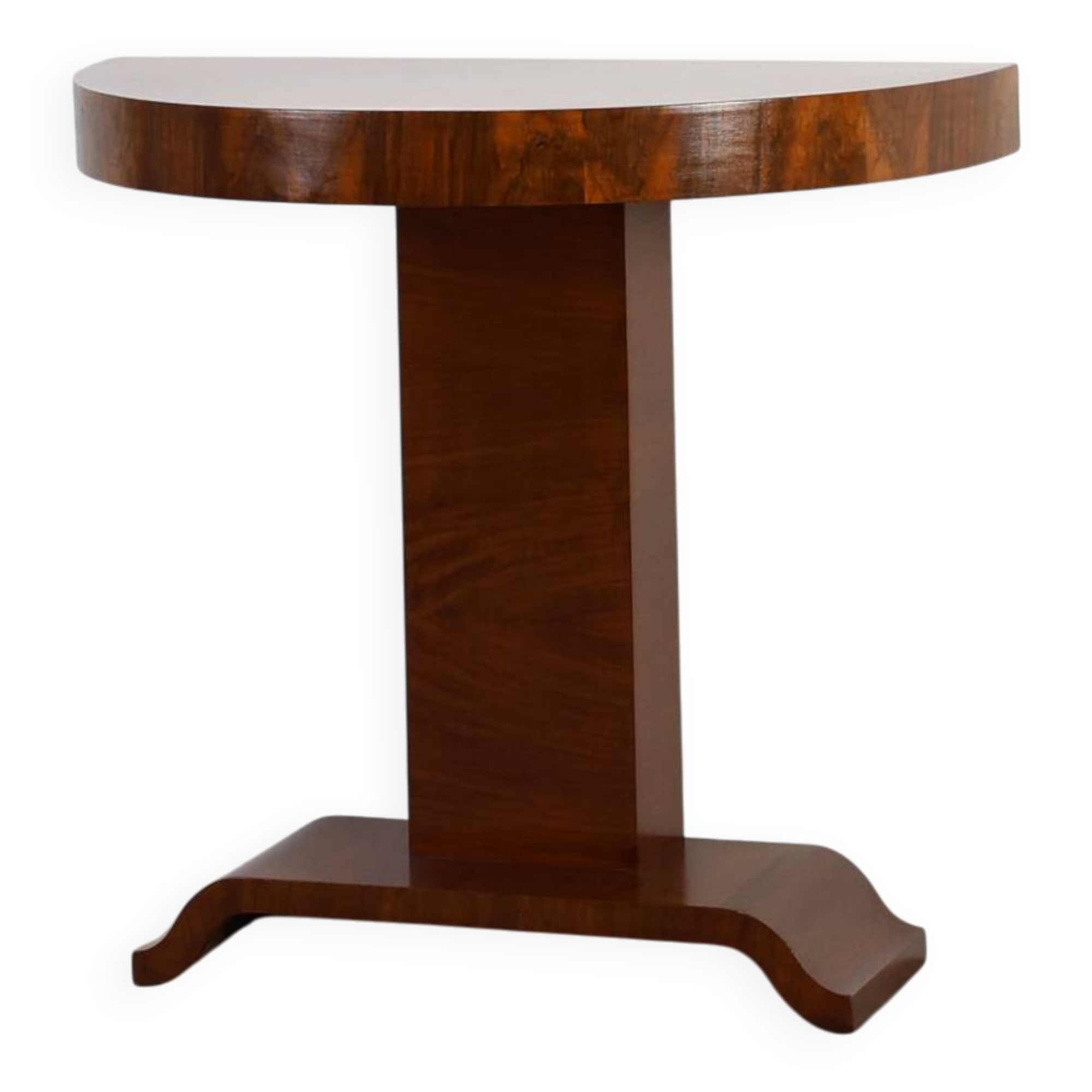 Art Deco Console Table in Walnut Veneer, France 1920s