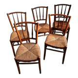 Set of 5 faux bamboo style chairs