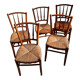 Lot de 5 chaises style faux bambou