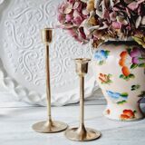 Duo of brass candlesticks