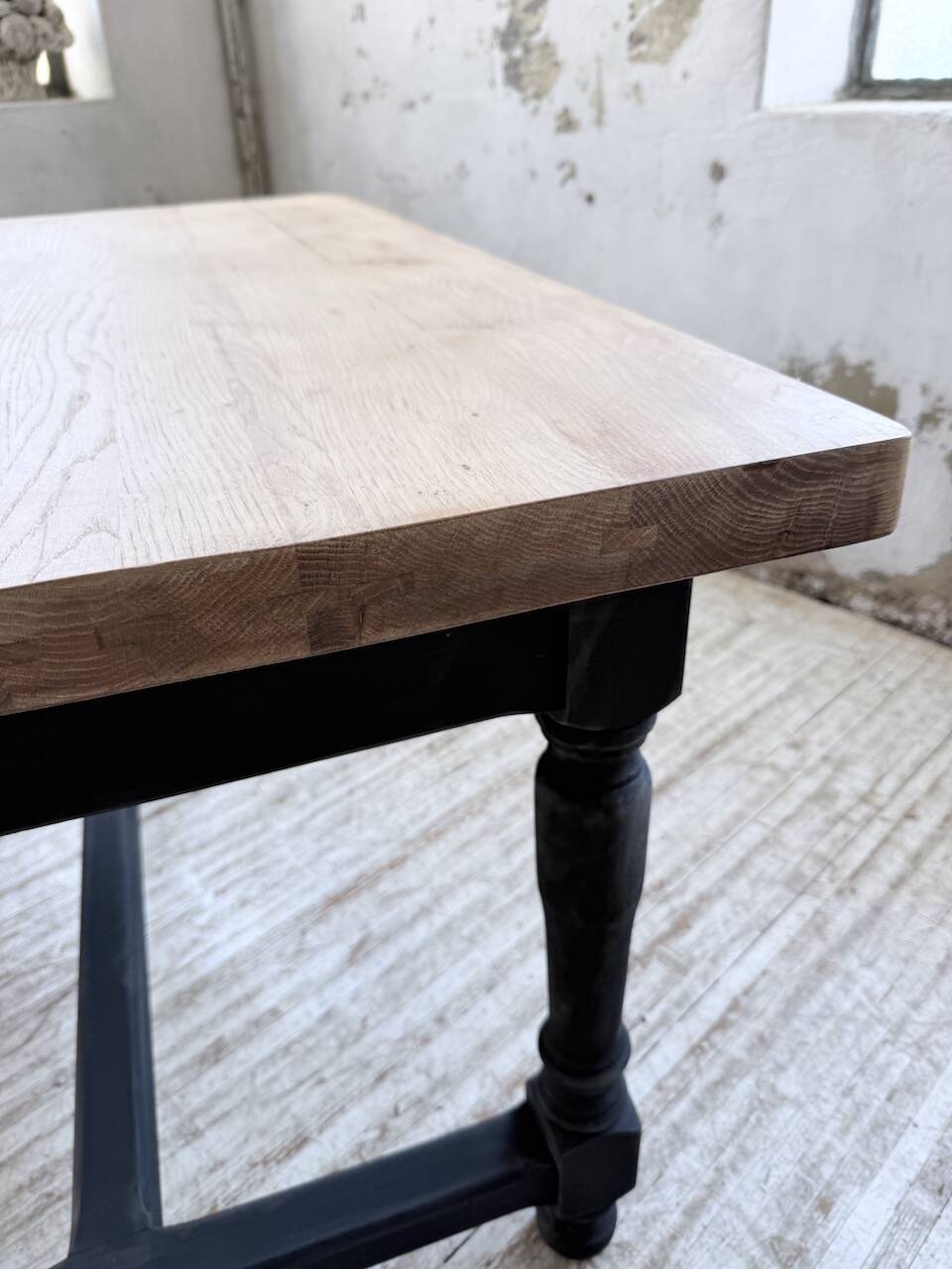 Table de ferme en chêne avec rallonges