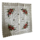 Linen tablecloth with embroidered flowers