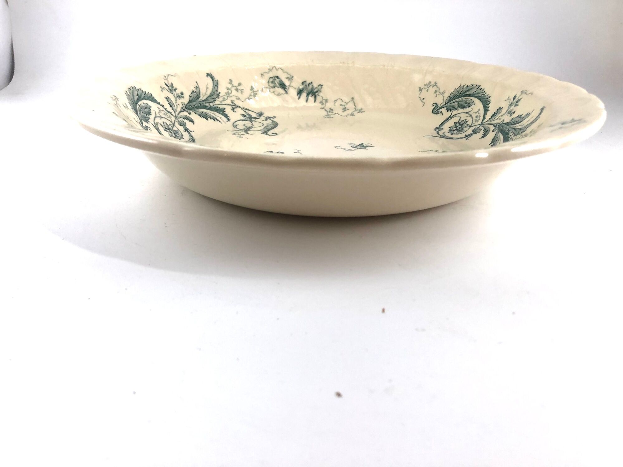 Hollow round plate in iron earth Gien model Rinceau