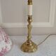 Lampe de table en laiton avec son abat-jour en tissu toile de Jouy ancien