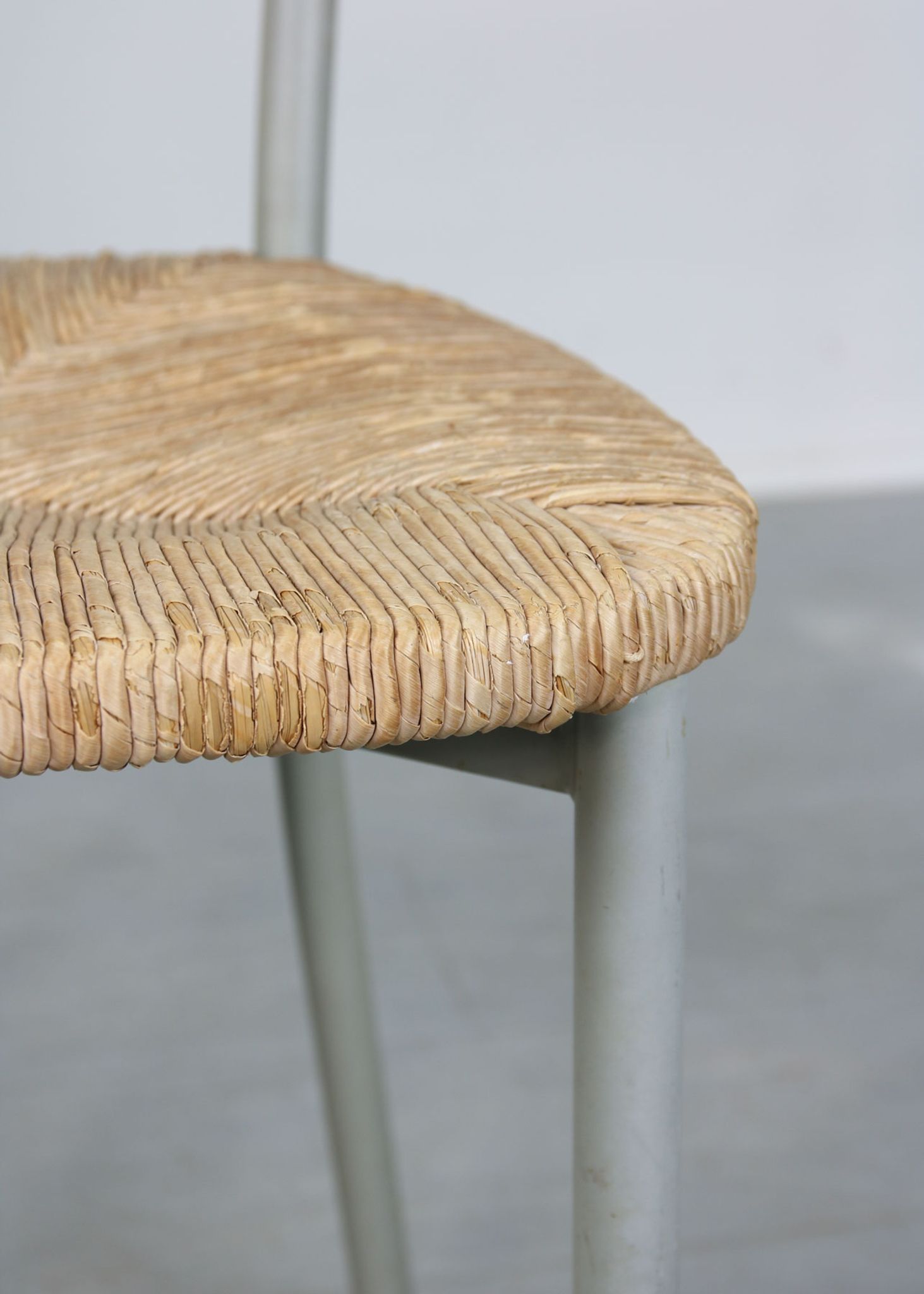 Vintage italian straw and metal chair