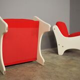 Red armchairs from the 70s