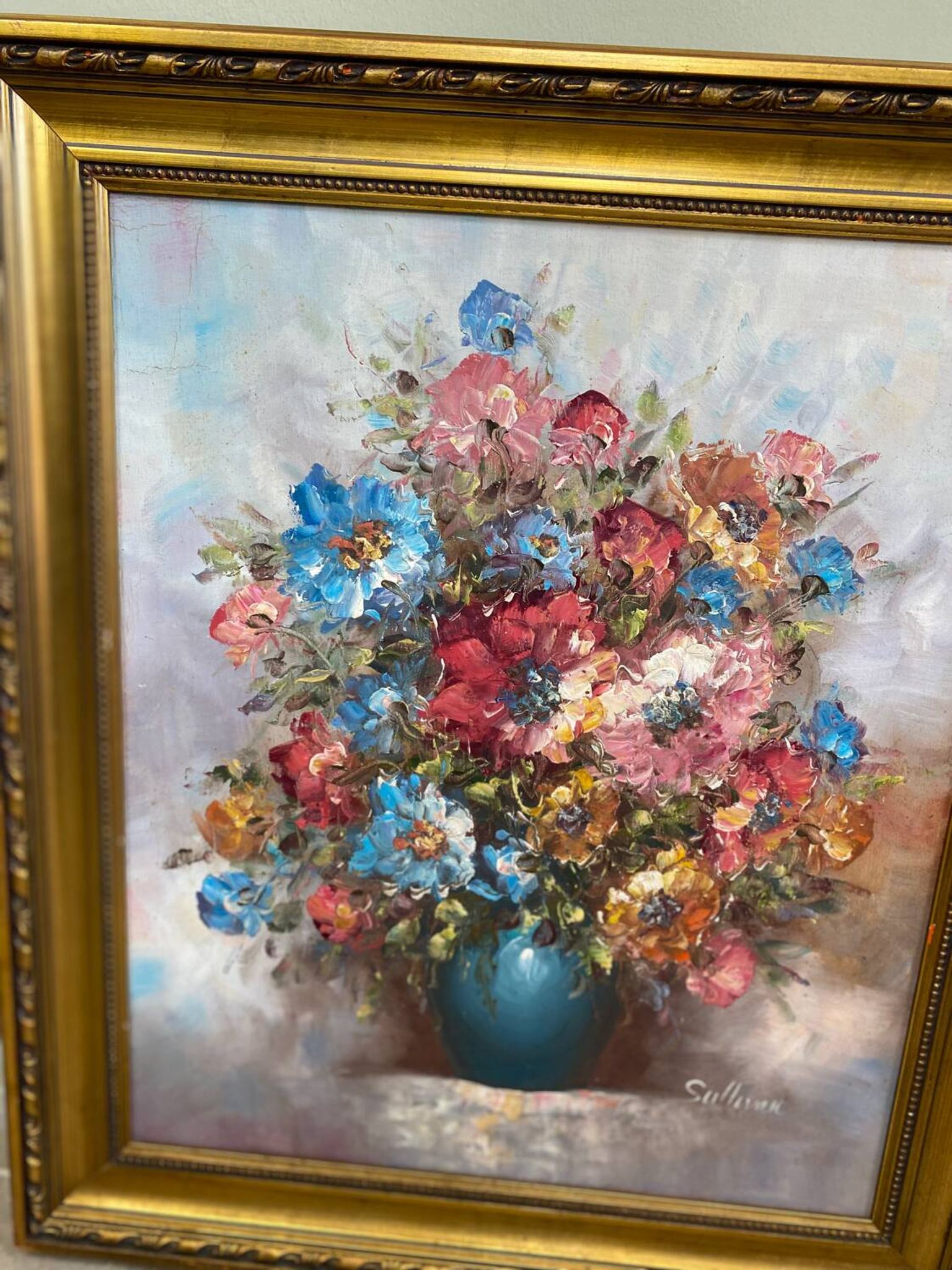 Tableau huile sur toile bouquet