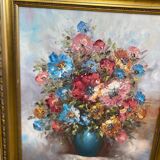 Tableau huile sur toile bouquet
