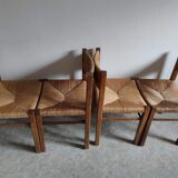 4 straw and wood chairs