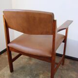 1960s Scandinavian armchair – rosewood, leather, vintage