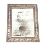 Miroir fleuri doré et argenté