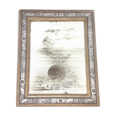 Miroir fleuri doré et argenté