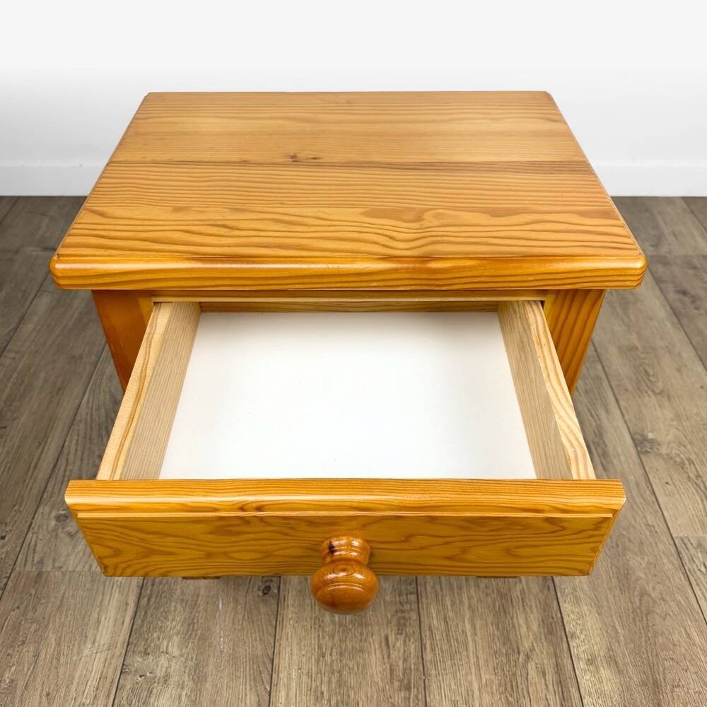 Pair of Swedish solid pine bedside tables from the 1980s