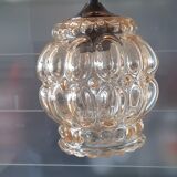 Helena Tynel chandelier 1960/70, amber bubble glass for Limburg
