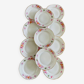 Assiettes de dessert en porcelaine vintage