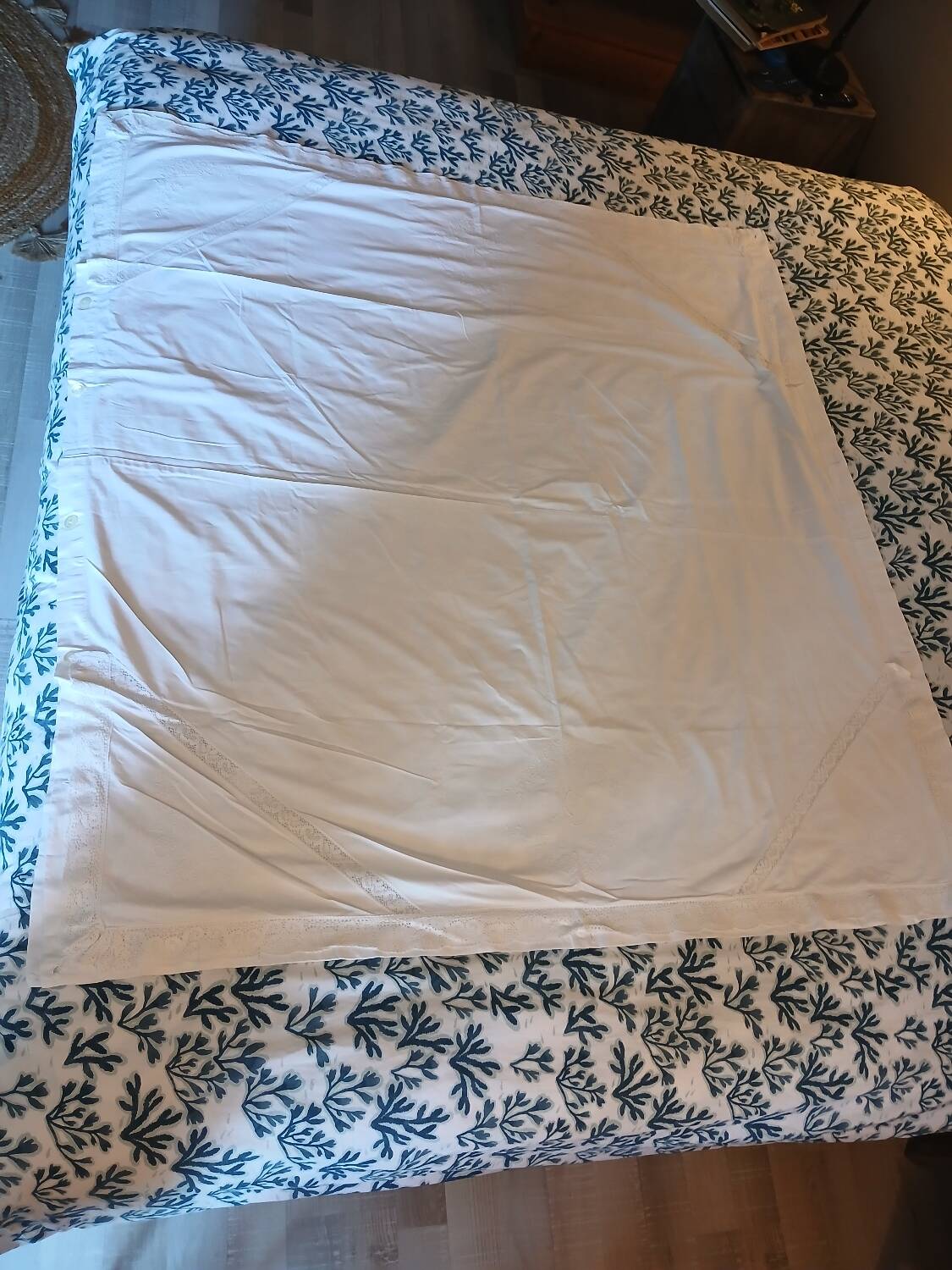 Antique embroidered duvet cover