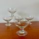 set of 5 crystal champagne glasses, worked and faceted feet, 1960