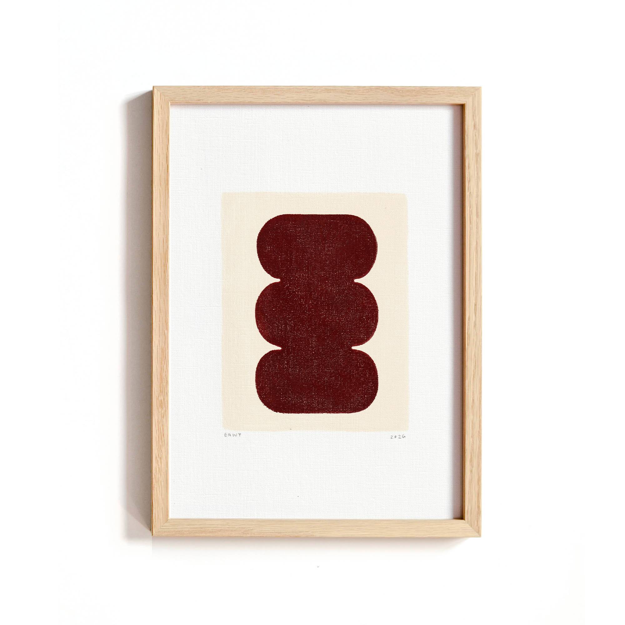 Collection of 4 abstract paintings on brown paper signed Eawy.