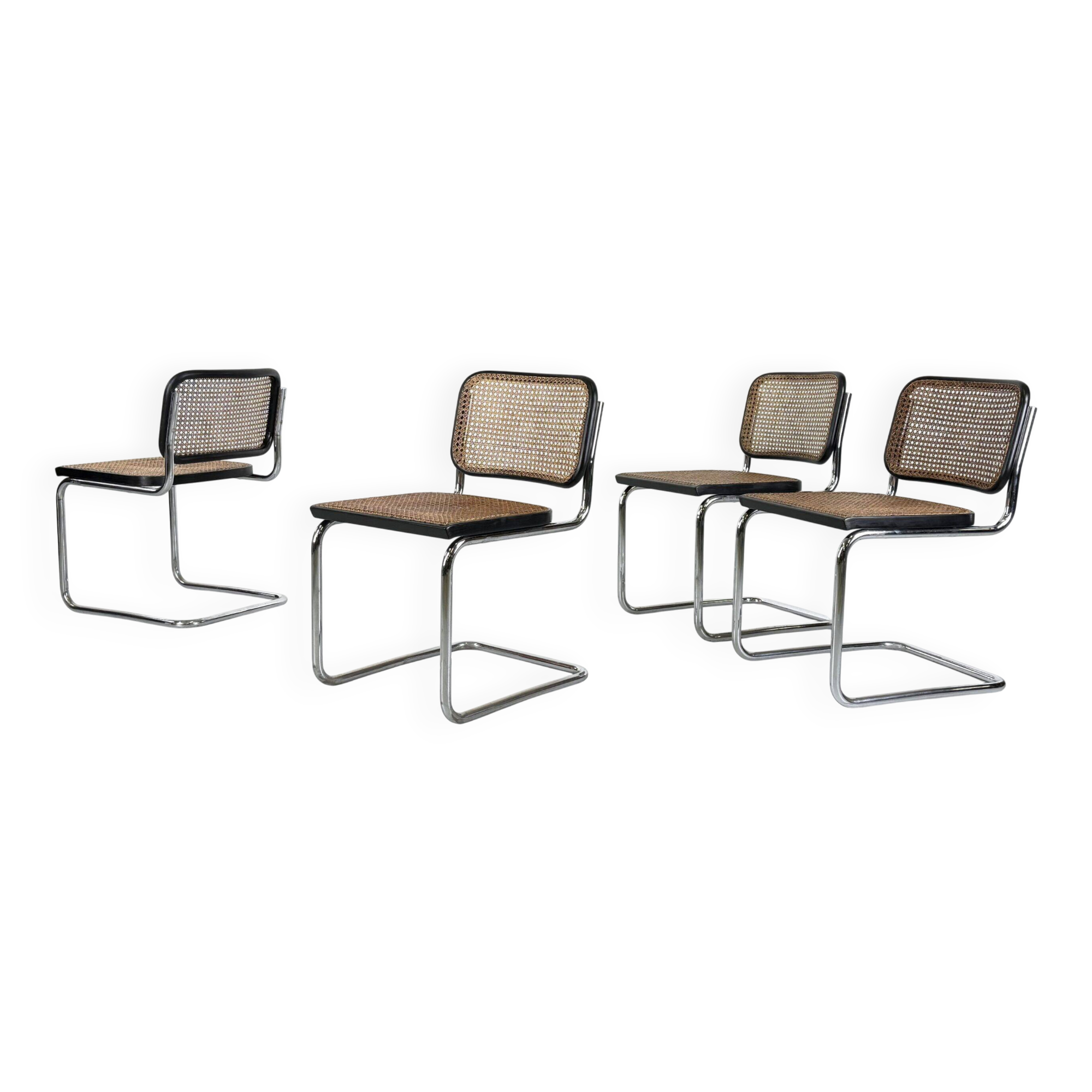 Set of 4 Cesca chairs by Marcel Breuer for Gavina – 1960s