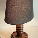 Vintage Charles Dudouyt Style Wooden Lamp